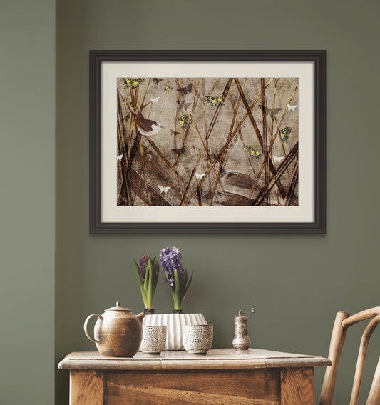 Fine Art Print 'Cetti's Warbler and Swallowtail'