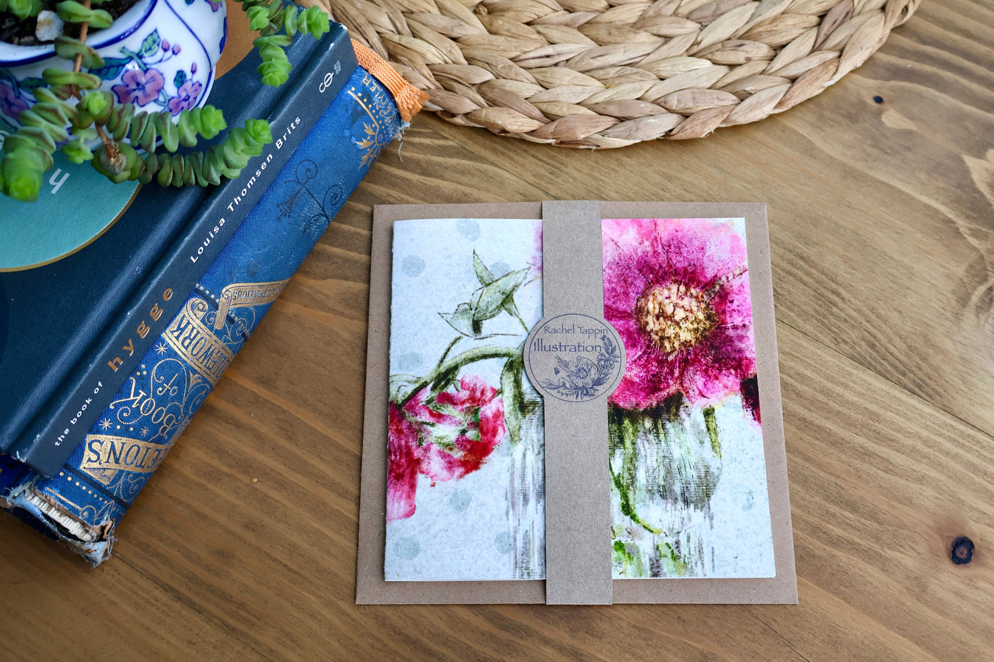 'Pink Peonies' greeting card