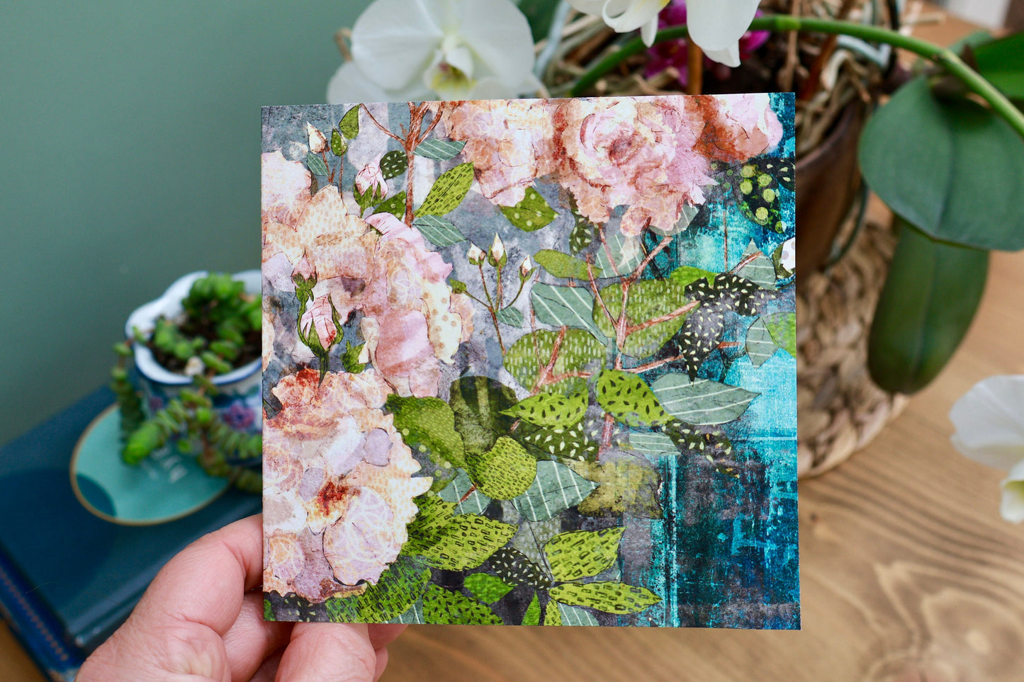 'Roses by the Door' greeting card