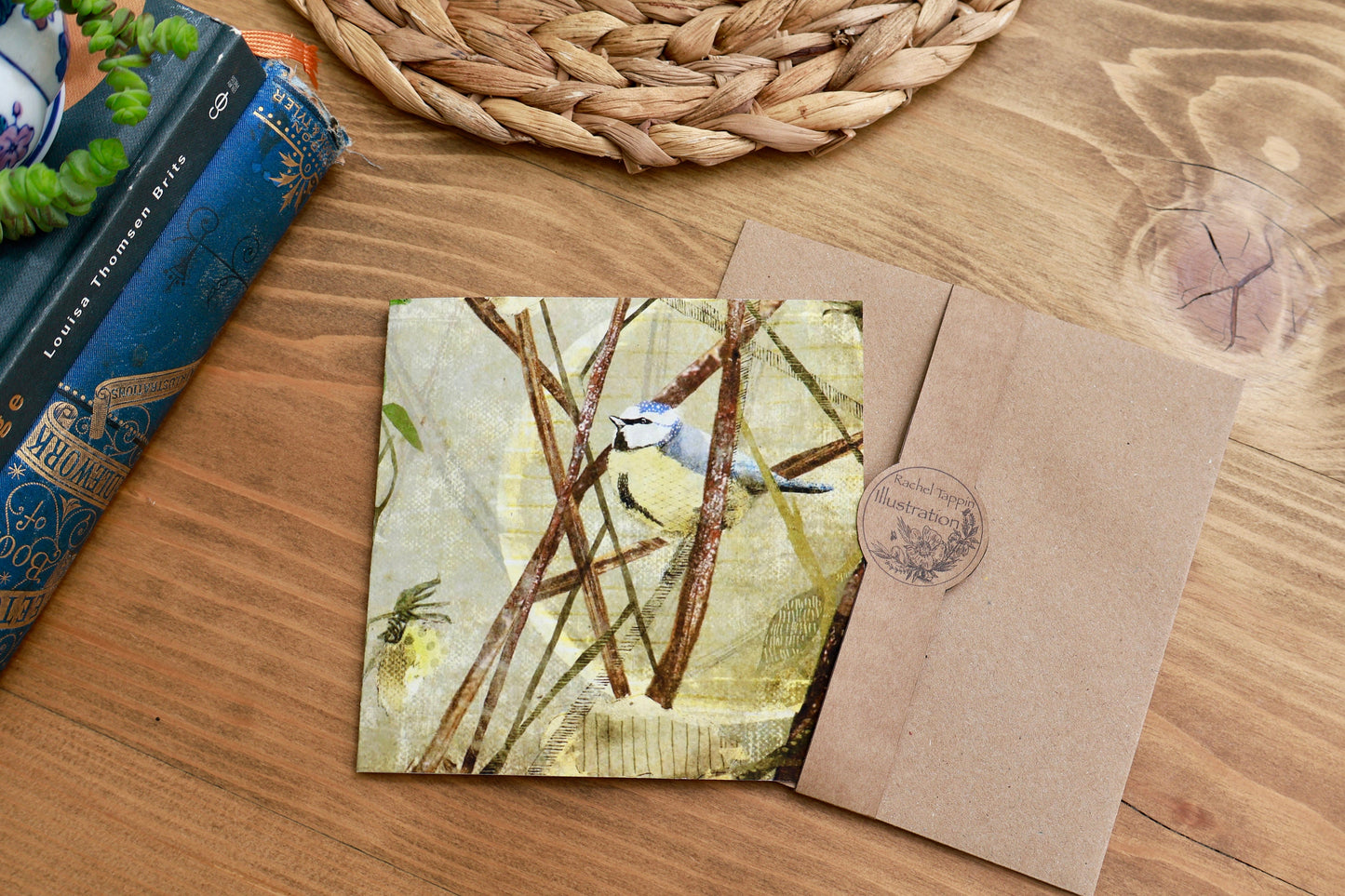 'Bird amongst branches' greeting card