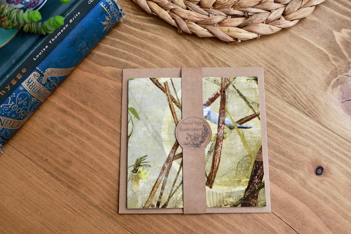 'Bird amongst branches' greeting card