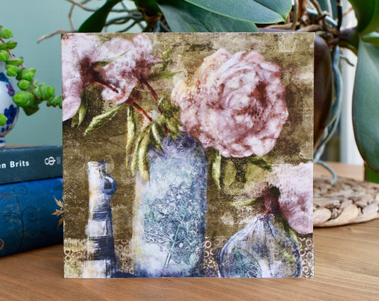 'Three Vases' greeting card