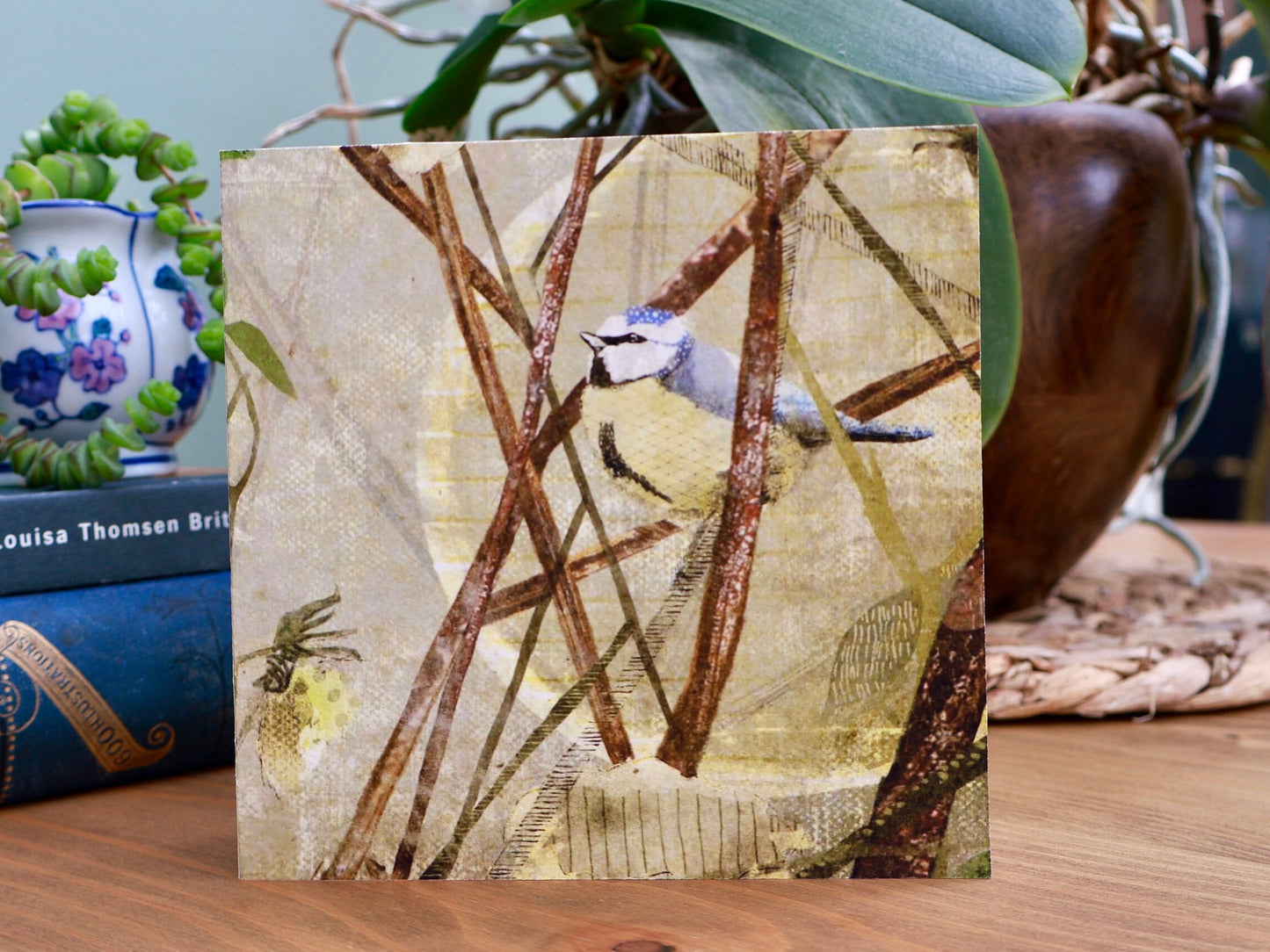 'Bird amongst branches' greeting card